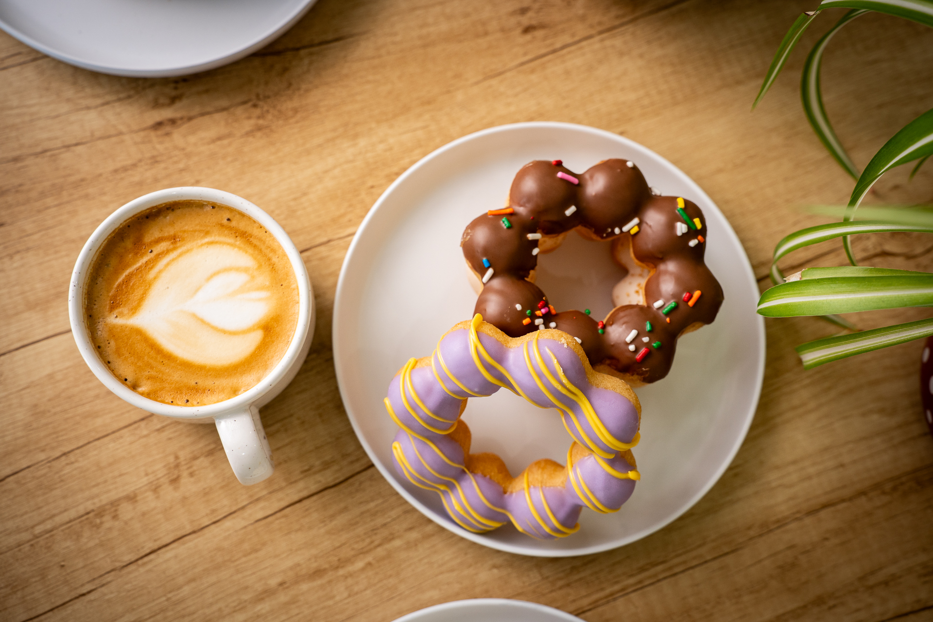 Authentic content: photo of donuts and coffee